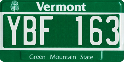VT license plate YBF163