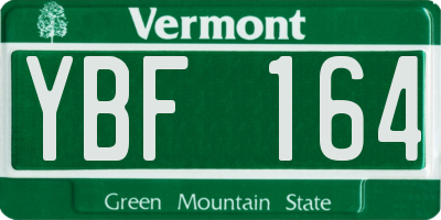 VT license plate YBF164