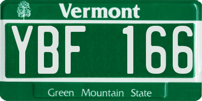 VT license plate YBF166