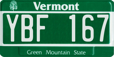 VT license plate YBF167