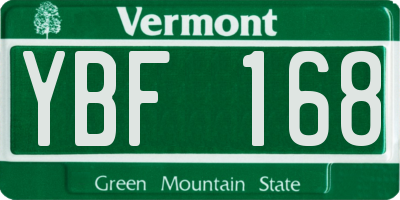 VT license plate YBF168