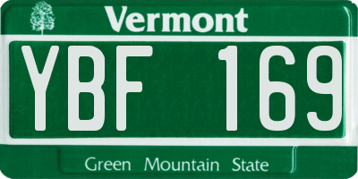 VT license plate YBF169