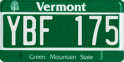 VT license plate YBF175