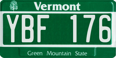 VT license plate YBF176