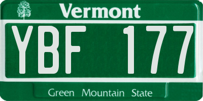 VT license plate YBF177