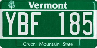 VT license plate YBF185