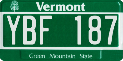 VT license plate YBF187