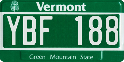 VT license plate YBF188