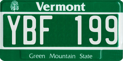 VT license plate YBF199