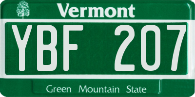 VT license plate YBF207