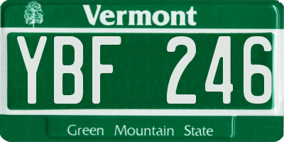 VT license plate YBF246