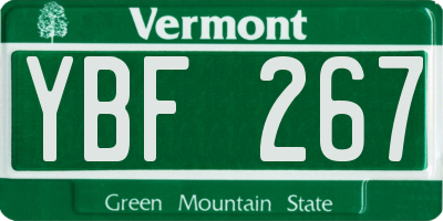 VT license plate YBF267