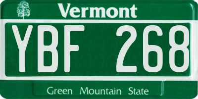 VT license plate YBF268