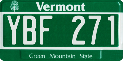 VT license plate YBF271