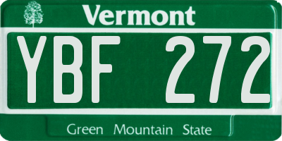 VT license plate YBF272