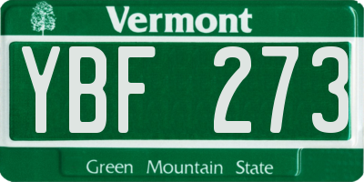 VT license plate YBF273