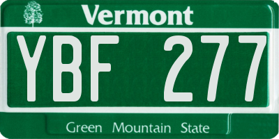VT license plate YBF277