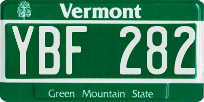 VT license plate YBF282