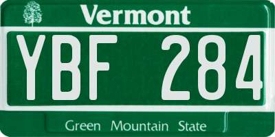 VT license plate YBF284