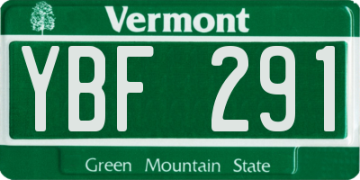 VT license plate YBF291
