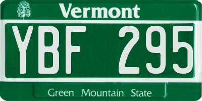 VT license plate YBF295