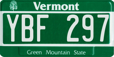 VT license plate YBF297