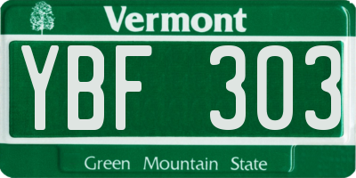 VT license plate YBF303