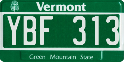 VT license plate YBF313