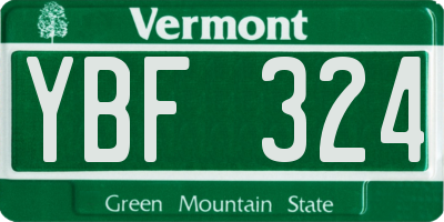 VT license plate YBF324