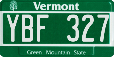 VT license plate YBF327
