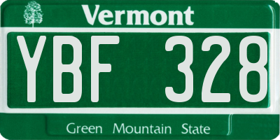 VT license plate YBF328