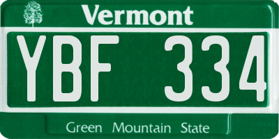 VT license plate YBF334