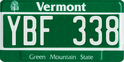 VT license plate YBF338