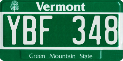 VT license plate YBF348