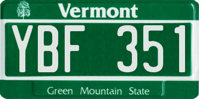 VT license plate YBF351