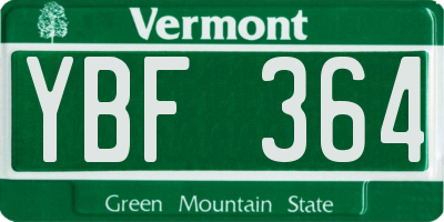 VT license plate YBF364