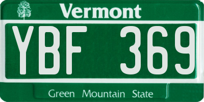 VT license plate YBF369