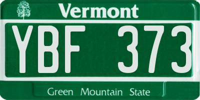 VT license plate YBF373