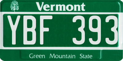 VT license plate YBF393