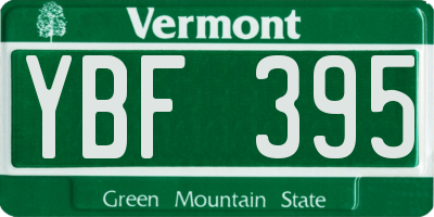 VT license plate YBF395