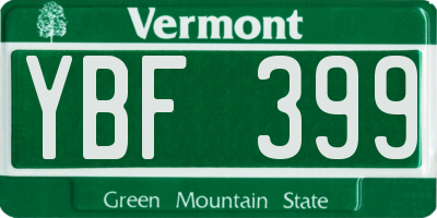 VT license plate YBF399