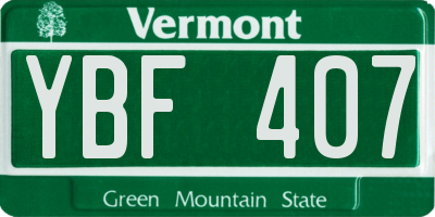 VT license plate YBF407