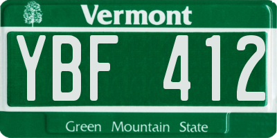 VT license plate YBF412
