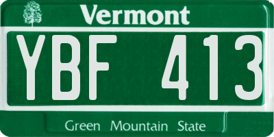 VT license plate YBF413