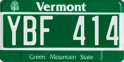 VT license plate YBF414