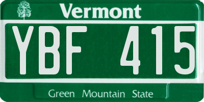 VT license plate YBF415