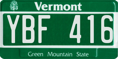 VT license plate YBF416