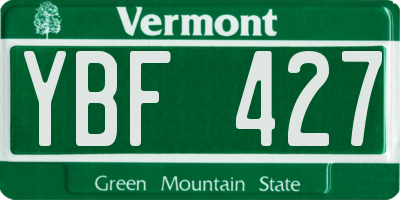 VT license plate YBF427