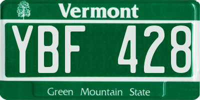 VT license plate YBF428