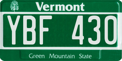 VT license plate YBF430